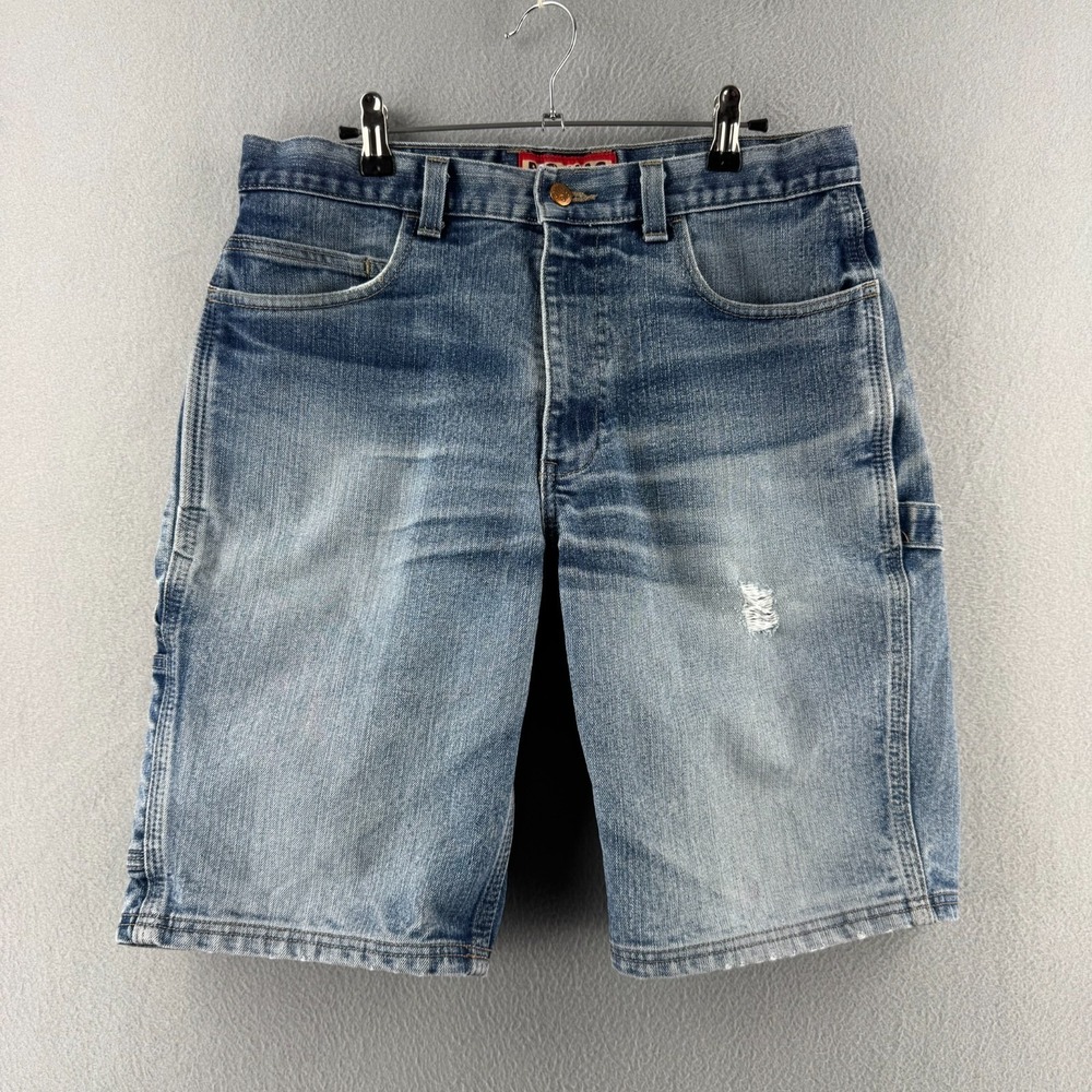 Vintage Big Mac Jean Shorts Mens 32 Blue Denim Faded Jorts Y2K Carpenter Work